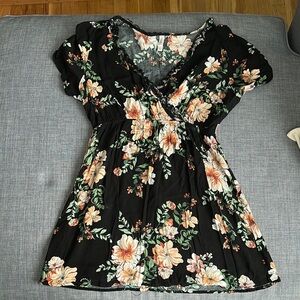 Xhilaration Black Floral Dress